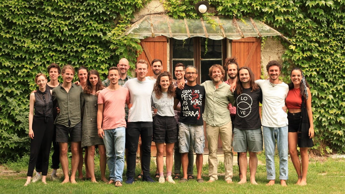 Co-founders Ivo Degn (sixth from left) and Philippe Birker (fifth from right) with the rest of the Climate Farmers team
