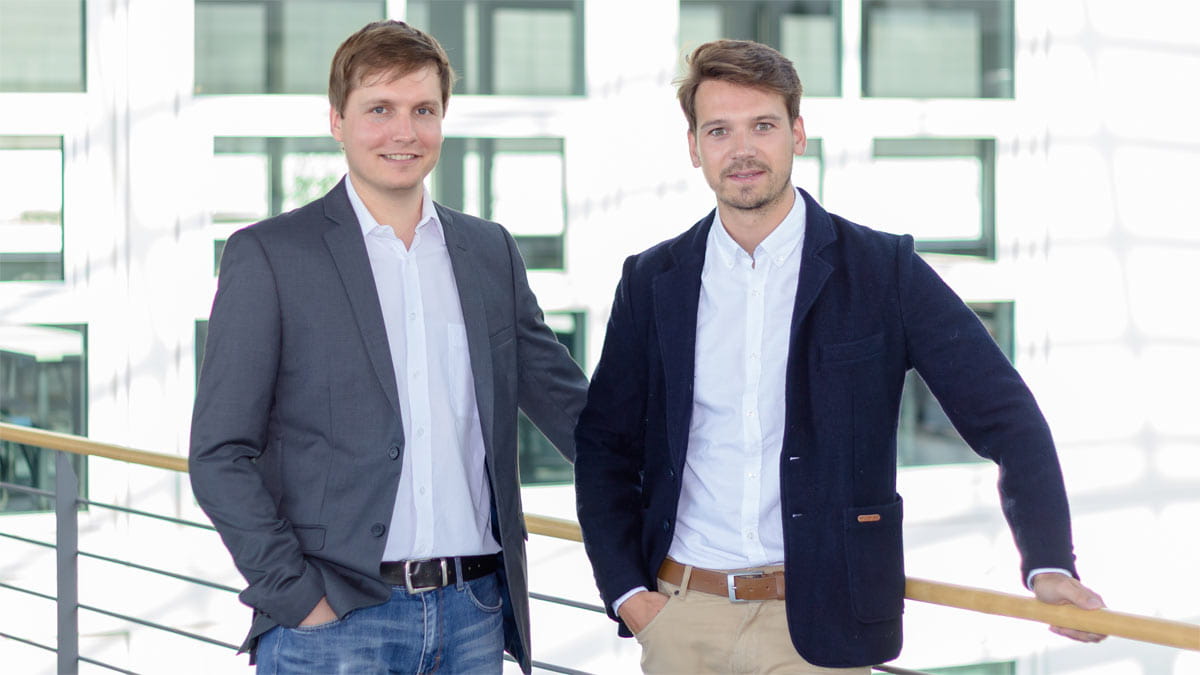 Medium close-up of the three founders of NÜWIEL, which won one of the start-up accelerator Climate-KIC’s support packages.
